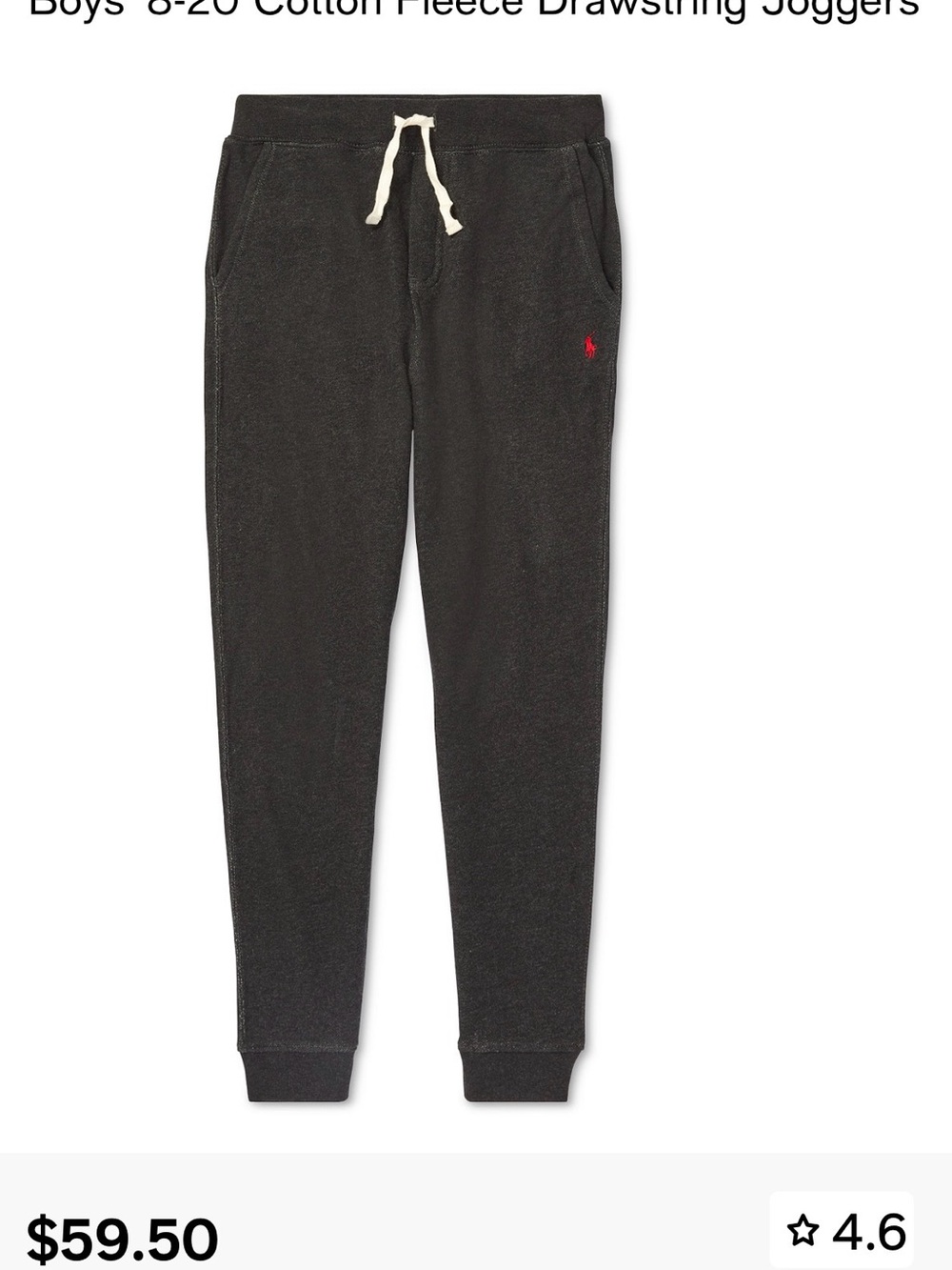 Polo Ralph Lauren Kids Charcoal Gray Jogger Sweatpants